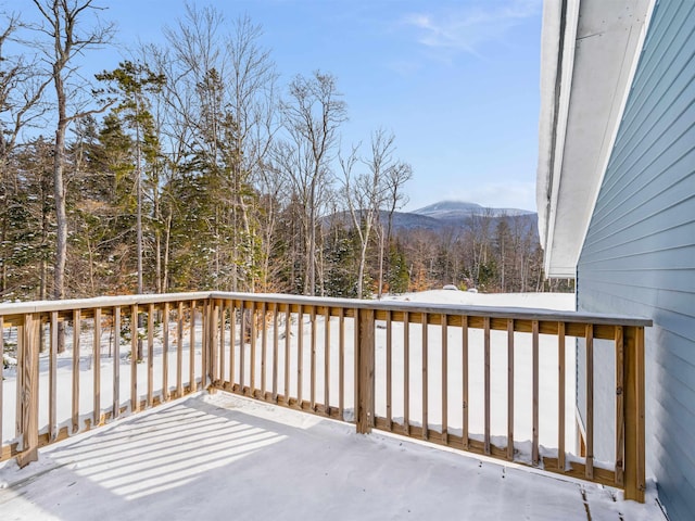 deck with a mountain view