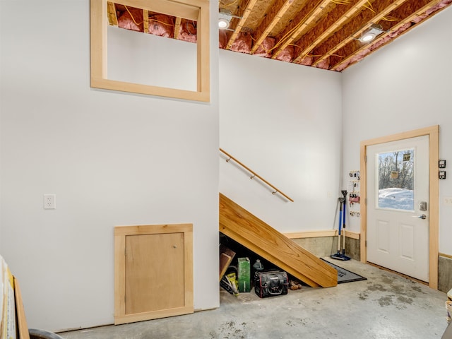 entrance foyer with concrete flooring