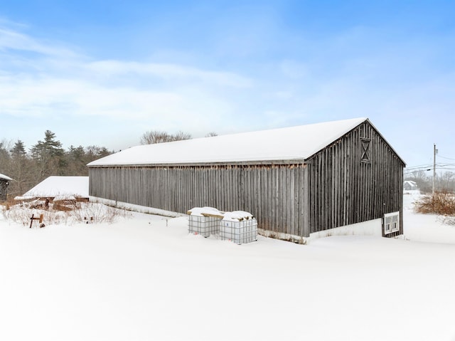 view of snow covered structure