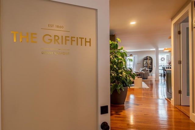 hall featuring light hardwood / wood-style floors