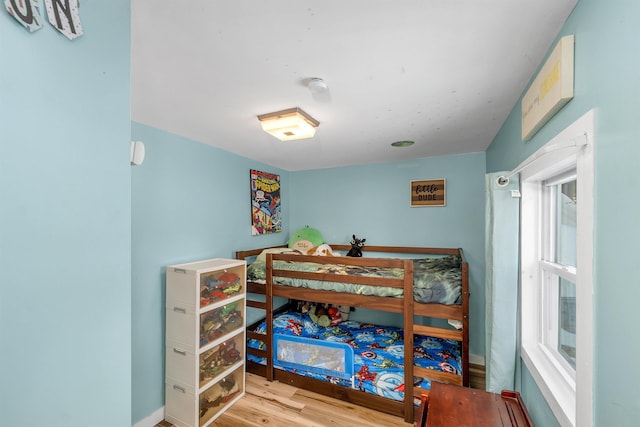 bedroom featuring light hardwood / wood-style flooring