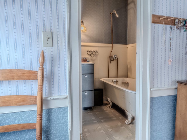 bathroom featuring a tub to relax in