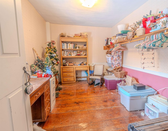 interior space featuring dark wood-type flooring