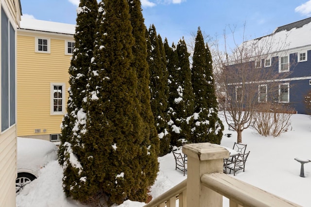 view of snowy yard