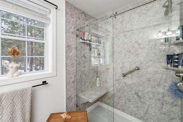 bathroom with an enclosed shower