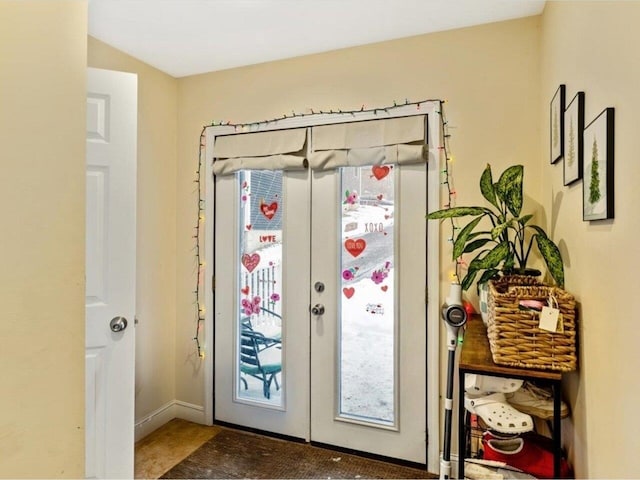 doorway with french doors