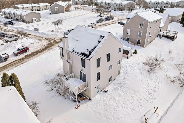 view of snowy aerial view