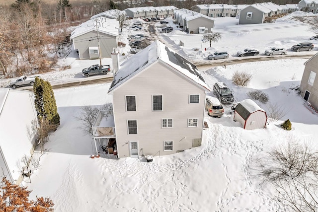 view of snowy aerial view