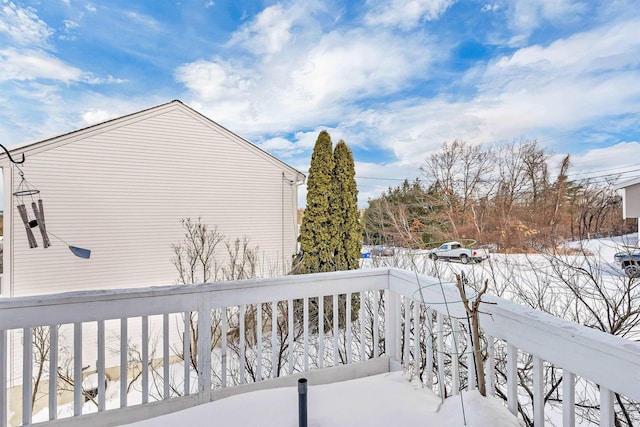 view of snow covered exterior