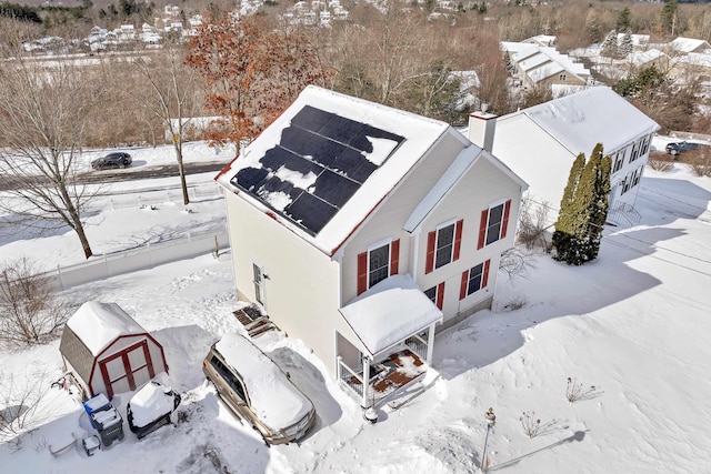 view of snowy aerial view