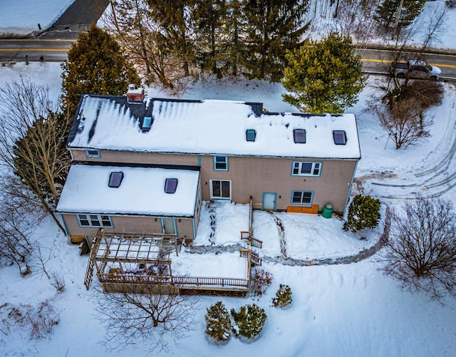 view of snowy aerial view