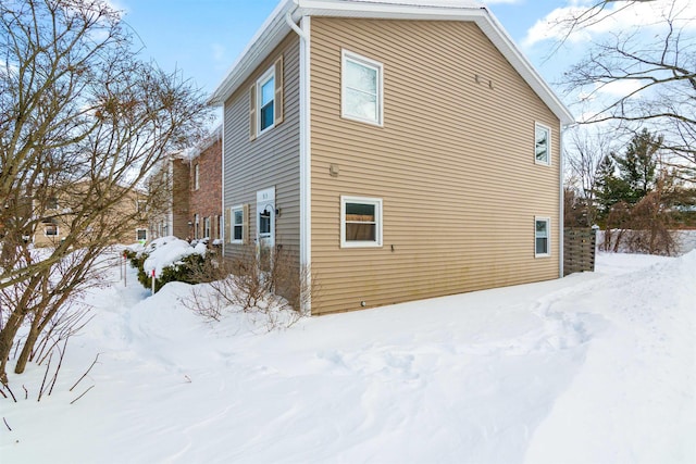 view of snowy exterior