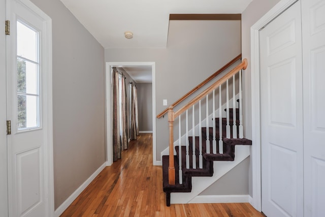 entrance foyer with wood-type flooring