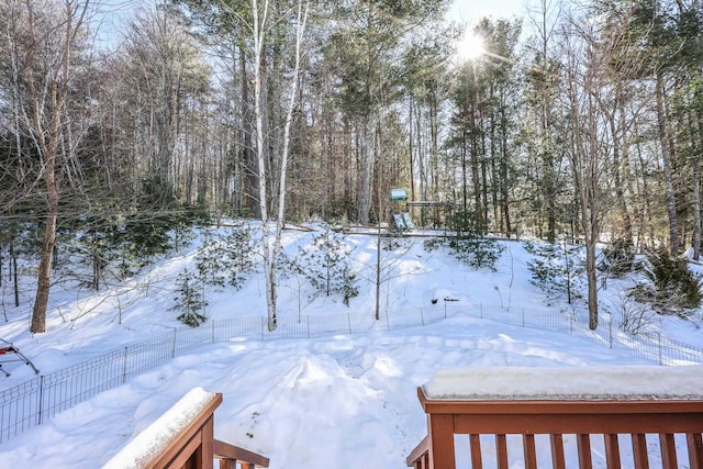 view of snowy yard