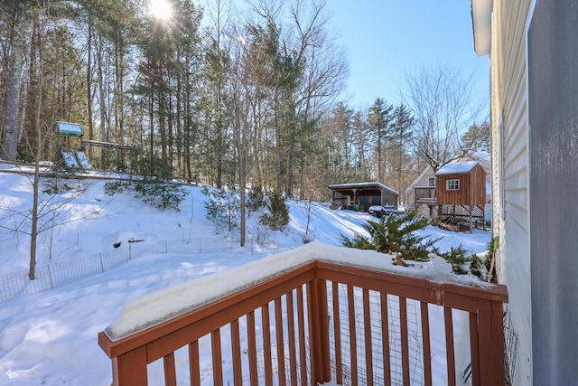 view of snowy yard