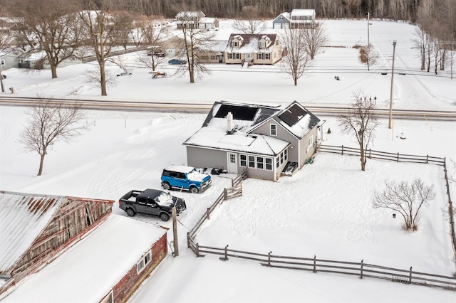 view of snowy aerial view