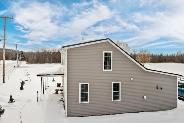 view of snowy exterior