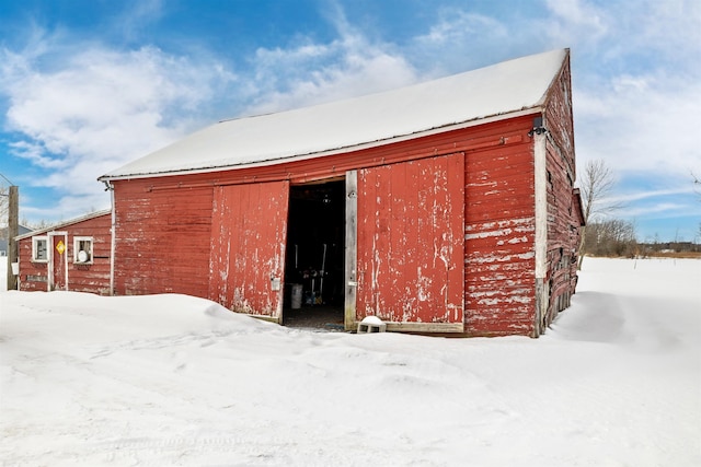 view of snow covered structure