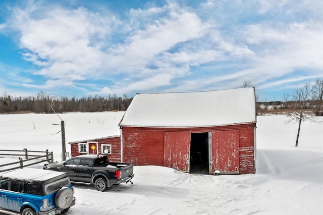 view of snow covered structure