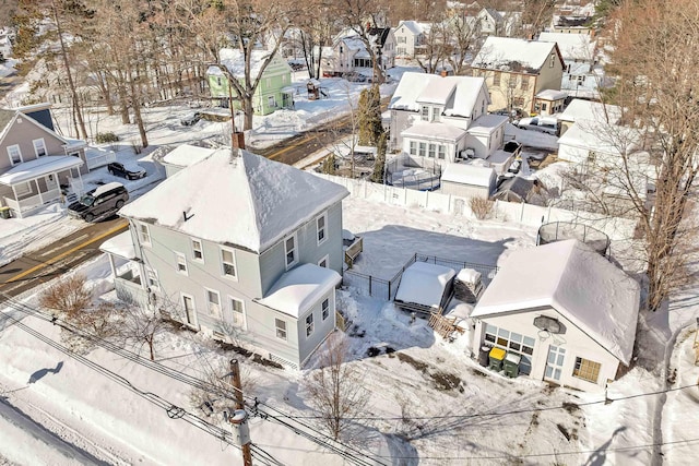 view of snowy aerial view