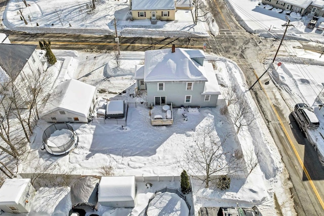 view of snowy aerial view