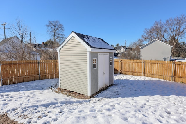 view of snow covered structure