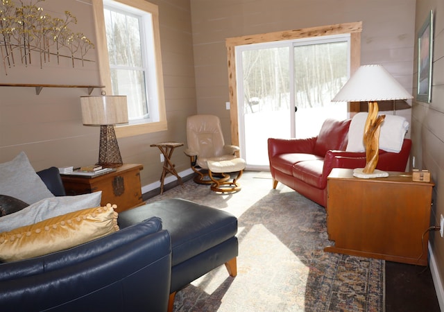 living room featuring a healthy amount of sunlight