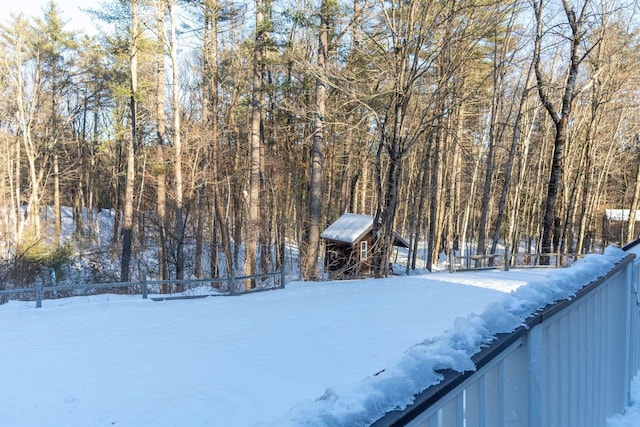 view of snowy yard