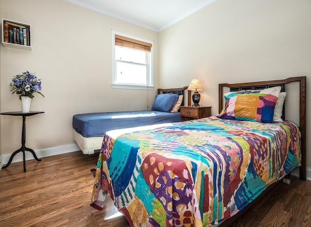 2400 Upper Cold River Rd, Shrewsbury, VT 05738 - bedroom featuring crown molding and dark hardwood / wood-style floors