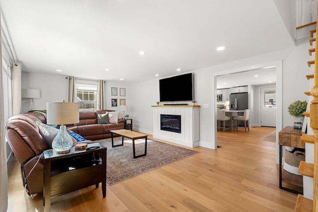 living room featuring light hardwood / wood-style floors