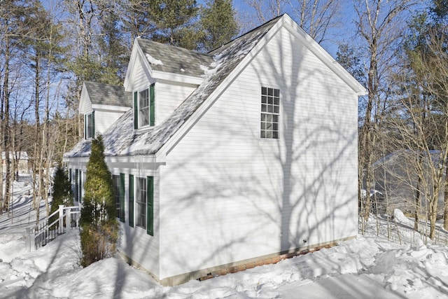 view of snowy exterior