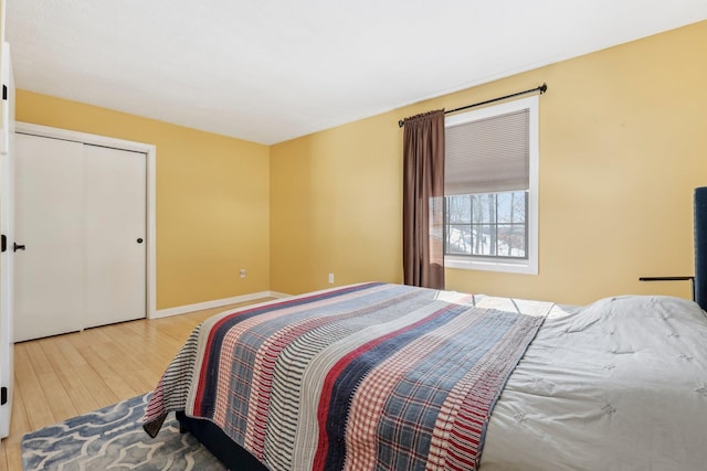 bedroom with wood-type flooring