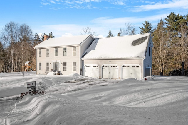 exterior space featuring a garage