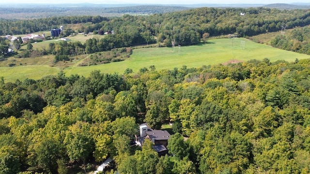 aerial view with a rural view