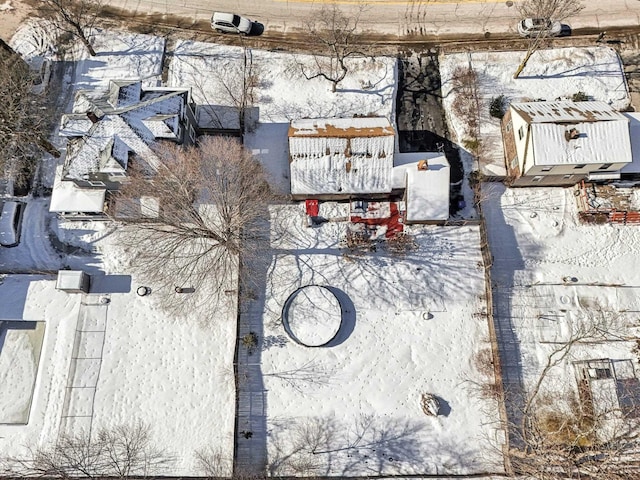 view of snowy aerial view