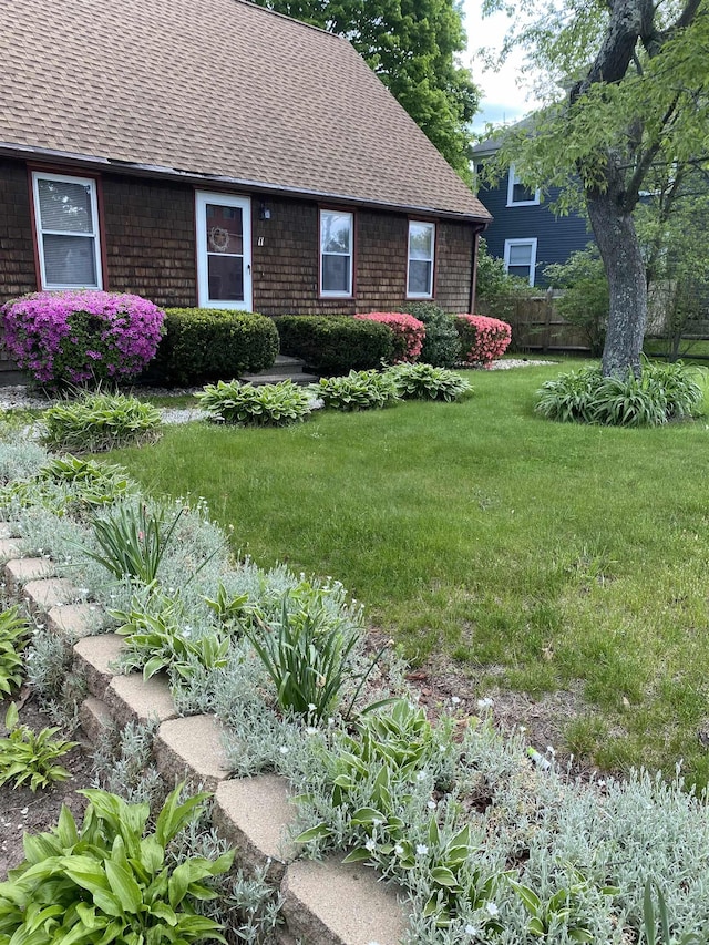 view of yard featuring fence