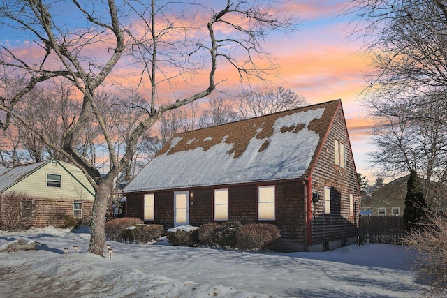 view of cape cod home