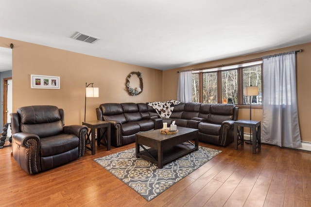 living room featuring hardwood / wood-style flooring