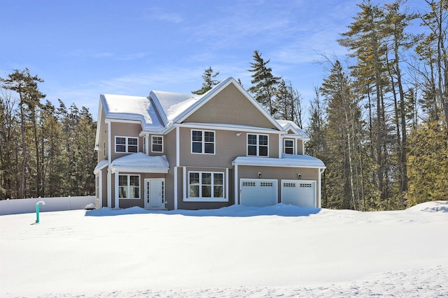 view of front of home with a garage