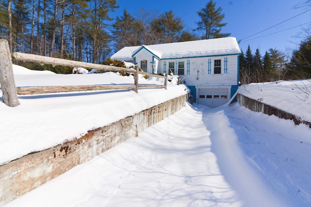 exterior space featuring a garage