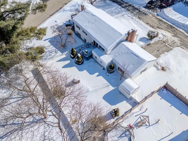 view of snowy aerial view