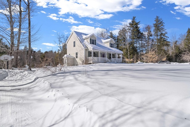 exterior space with covered porch