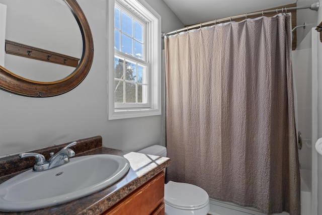 bathroom with toilet and vanity