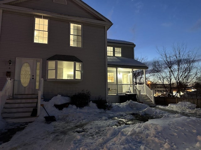 view of front of home with entry steps