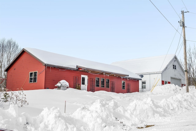 exterior space with a garage