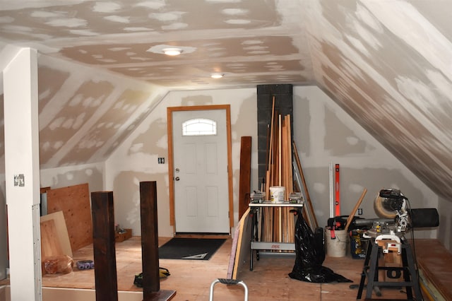 view of unfinished attic