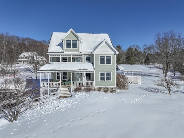 view of front of property with covered porch