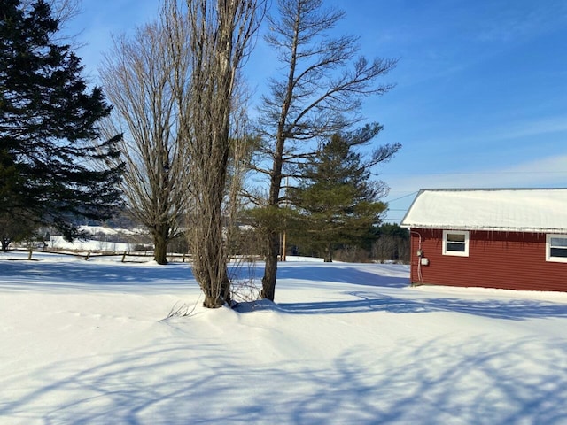 view of snowy yard