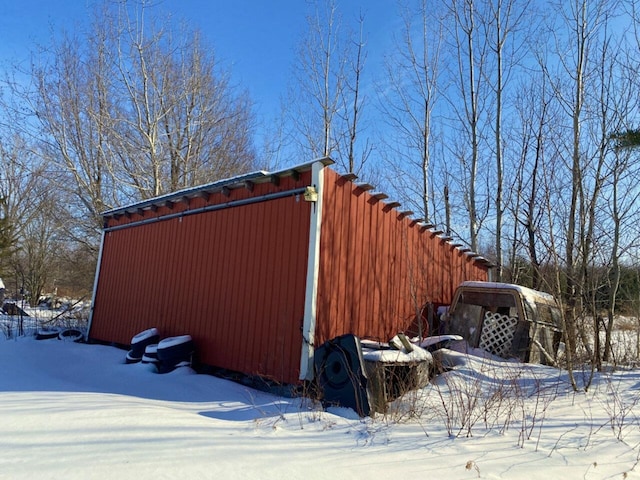 view of snow covered structure