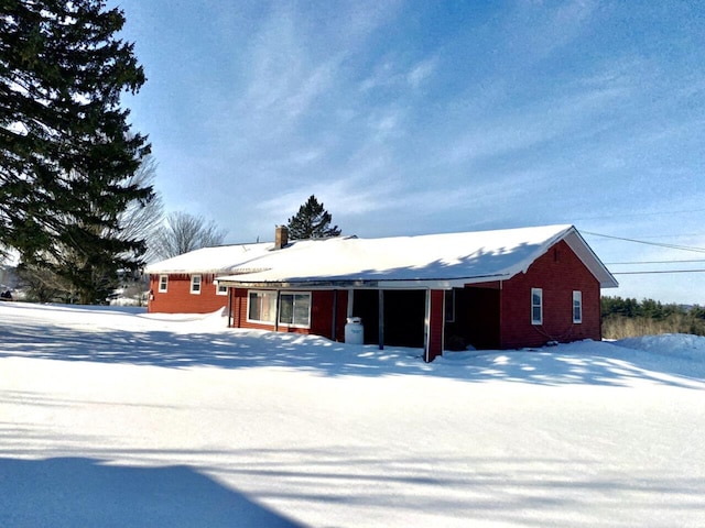 view of single story home